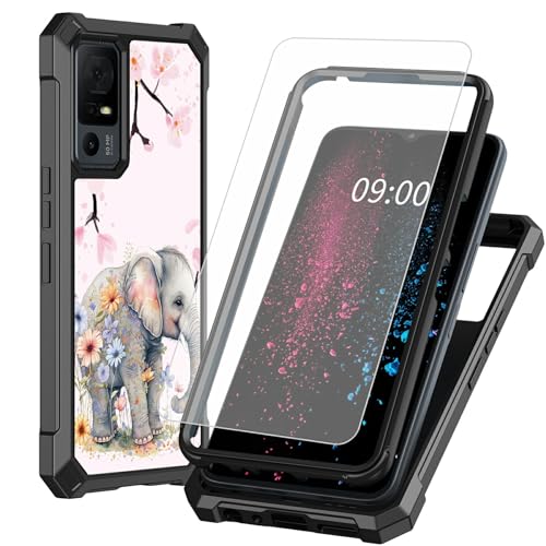 BWEGRHE Schutzhülle für TCL 40 XE 5G 17,1 cm (6,7 Zoll) TCL 40 X 5G (17,1 cm) mit Displayschutz aus gehärtetem Glas, 2-lagig, stoßfeste TPU-Ecke + integrierter Rahmen, Schutzhülle für TCL 40 X 5G von BWEGRHE