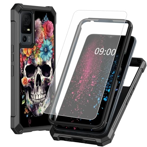 BWEGRHE Schutzhülle für TCL 40 XE 5G 17,1 cm (6,7 Zoll) TCL 40 X 5G (17,1 cm) mit Displayschutzfolie aus gehärtetem Glas, 2-lagig, stoßfeste TPU-Ecke + integrierter Rahmen, Bumper von BWEGRHE