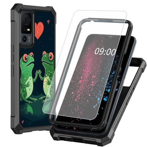 BWEGRHE Schutzhülle für TCL 40 XE 5G 17,1 cm (6,7 Zoll) TCL 40 X 5G (17,1 cm) mit Displayschutzfolie aus gehärtetem Glas, 2-lagig, stoßfeste TPU-Ecke + integrierter Rahmen, Motiv: Pärchen von BWEGRHE