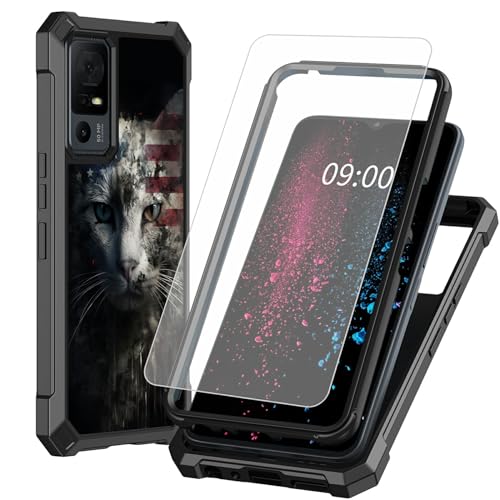 BWEGRHE Schutzhülle für TCL 40 XE 5G 17,1 cm (6,7 Zoll) TCL 40 X 5G (17,1 cm) mit Displayschutzfolie aus gehärtetem Glas, 2-lagig, stoßfeste TPU-Ecke + integrierter Rahmen, Stoßfänger-Design mit von BWEGRHE
