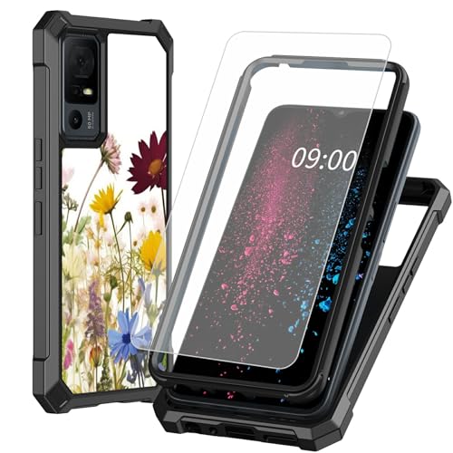 BWEGRHE Schutzhülle für TCL 40 XE 5G 17,1 cm (6,7 Zoll) TCL 40 X 5G (17,1 cm) mit Displayschutzfolie aus gehärtetem Glas, 2-lagig, stoßfeste TPU-Ecke + integrierter Rahmen, Stoßfänger von BWEGRHE
