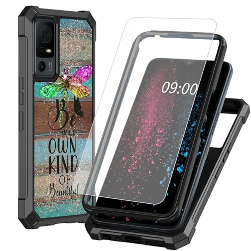 BWEGRHE Schutzhülle für TCL 40 XE 5G 17,1 cm (6,7 Zoll) TCL 40 X 5G mit Displayschutzfolie aus gehärtetem Glas, 2 Schichten, stoßfeste TPU-Ecke + integrierter Rahmen, Schutzhülle für TCL 40 X 5G von BWEGRHE