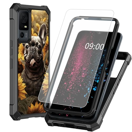BWEGRHE Schutzhülle für TCL 40 XE 5G 17,1 cm (6,7 Zoll) TCL 40 X 5G mit Displayschutzfolie aus gehärtetem Glas, 2-lagig, stoßfeste TPU-Ecke + integrierter Rahmen, Stoßfänger von BWEGRHE