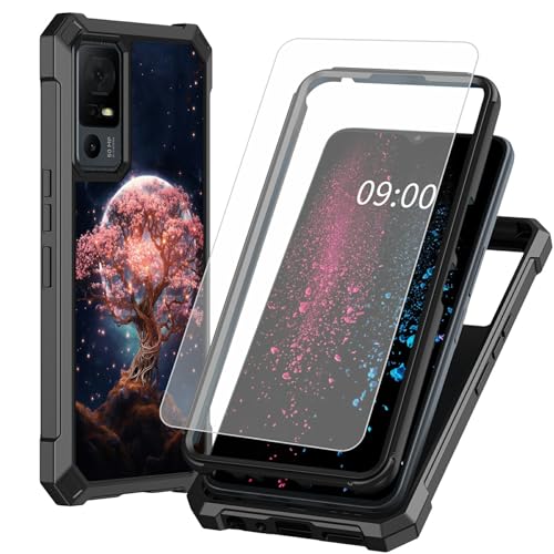BWEGRHE Schutzhülle für TCL 40 XE 5G 17,1 cm (6,7 Zoll) TCL 40 XE 5G (17,1 cm) mit Displayschutzfolie aus gehärtetem Glas, 2 Schichten, stoßfeste TPU-Ecke + integrierter Rahmen, Stoßfängerhülle mit von BWEGRHE