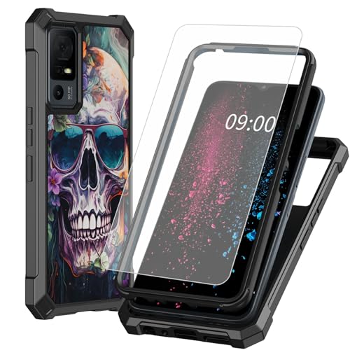 BWEGRHE Schutzhülle für TCL 40 XE 5G 17,1 cm (6,7 Zoll) TCL 40 XE 5G mit Displayschutz aus gehärtetem Glas, 2-lagig, stoßfeste TPU-Ecke + integrierter Rahmen, Stoßfängerhülle von BWEGRHE