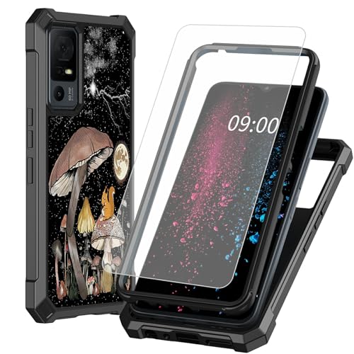 BWEGRHE Schutzhülle für TCL 40 XE 5G 6,7 Zoll (17,1 cm) mit Displayschutz aus gehärtetem Glas, 2 Schichten, stoßfeste TPU-Ecke + integrierter Rahmen, Stoßfängerhülle für TCL 40 X 5G von BWEGRHE