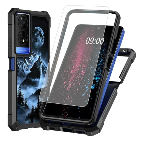 BWEGRHE Schutzhülle für TCL 50 XE Nxtpaper 5G, abstraktes einsames Wolf-Design, mit Displayschutzfolie aus gehärtetem Glas, 2-lagig, stoßfest, TPU-Ecken, integrierter Rahmen, Stoßfänger für TCL 50 XE BWEGRHE Schutzhülle für TCL 50 XE Nxtpaper 5G, abstraktes einsames Wolf-Design, mit Displayschutzfolie aus gehärtetem Glas, 2-lagig, stoßfest, TPU-Ecken, integrierter Rahmen, Stoßfänger für TCL 50 XE von BWEGRHE