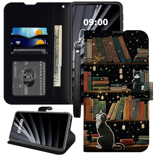 BWEGRHE Schutzhülle für TCL K11 T432W/TCL 502, Motiv: niedliche Katze, PU-Leder mit TPU-Kunststoff, Magnetschnalle, Ständer, mit Kreditkartenschlitz, Handschlaufe BWEGRHE Schutzhülle für TCL K11 T432W/TCL 502, Motiv: niedliche Katze, PU-Leder mit TPU-Kunststoff, Magnetschnalle, Ständer, mit Kreditkartenschlitz, Handschlaufe von BWEGRHE