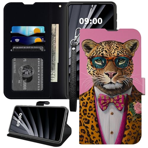 BWEGRHE Schutzhülle für iPhone 14 Pro Max, Leopardenmuster, Brieftaschen-Hülle, PU-Leder, TPU, Flip-Magnetschnalle, Ständer, mit Kreditkartenschlitz, Handschlaufe BWEGRHE Schutzhülle für iPhone 14 Pro Max, Leopardenmuster, Brieftaschen-Hülle, PU-Leder, TPU, Flip-Magnetschnalle, Ständer, mit Kreditkartenschlitz, Handschlaufe von BWEGRHE