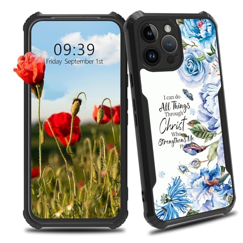 BWEGRHE Schutzhülle für iPhone 15 Pro, 15,5 cm (6,1 Zoll), für Damen und Herren, schmale Passform, Hartplastik, Stoßstange, Ecken, stoßfest, kratzfest, Bibelblau von BWEGRHE