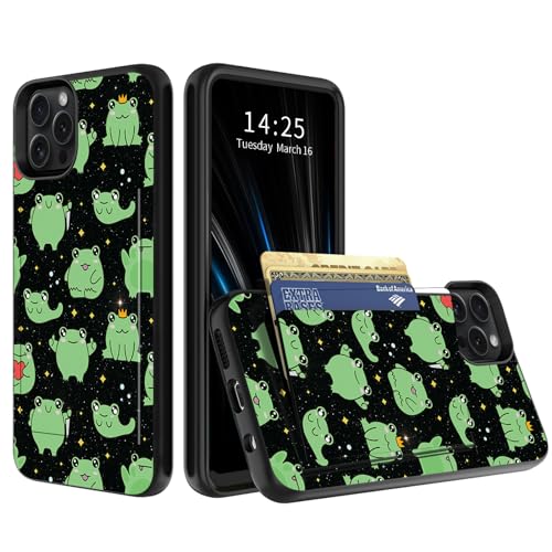 BWEGRHE Schutzhülle für iPhone 15 Pro Max 17 cm (6,7 Zoll), mit verstecktem Kartenhalter, zweilagigem Hybrid-ID-Kartenschlitz, harte Rückseite, weiche Innenseite, Gummi, Klappetui für iPhone 15 Pro von BWEGRHE