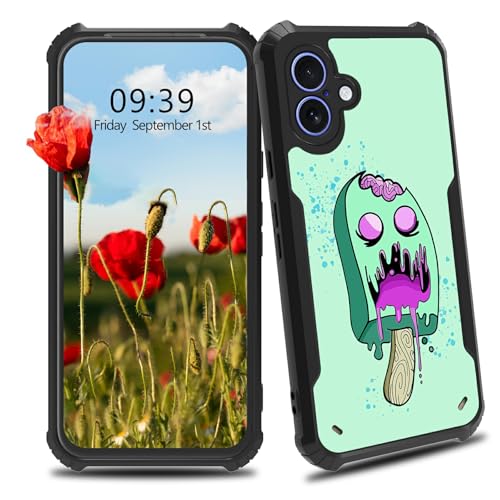 BWEGRHE Schutzhülle für iPhone 16, Motiv: Zombie-Eiscreme, für Herren und Damen, schmale Passform, Hartplastik, Stoßschutz, Ecken, stoßfest, kratzfest, Schutzhülle für iPhone 16 BWEGRHE Schutzhülle für iPhone 16, Motiv: Zombie-Eiscreme, für Herren und Damen, schmale Passform, Hartplastik, Stoßschutz, Ecken, stoßfest, kratzfest, Schutzhülle für iPhone 16 von BWEGRHE