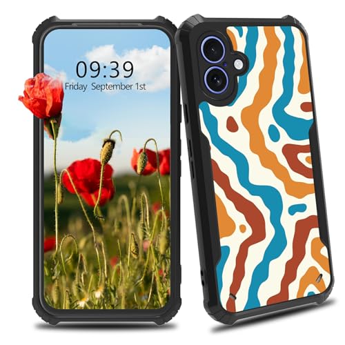 BWEGRHE Schutzhülle für iPhone 16, abstraktes psychedelisches Design, für Damen und Herren, schmale Passform, Hartplastik, Stoßschutz, Ecken, stoßfest, kratzfest, Schutzhülle für iPhone 16 BWEGRHE Schutzhülle für iPhone 16, abstraktes psychedelisches Design, für Damen und Herren, schmale Passform, Hartplastik, Stoßschutz, Ecken, stoßfest, kratzfest, Schutzhülle für iPhone 16 von BWEGRHE