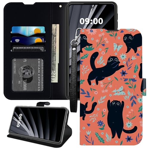 BWEGRHE Schutzhülle für iPhone 16 Plus, PU-Leder, mit TPU-Kunststoff, Magnetschnalle, Ständer, mit Kreditkartenschlitz, Handschlaufe, Schwarz BWEGRHE Schutzhülle für iPhone 16 Plus, PU-Leder, mit TPU-Kunststoff, Magnetschnalle, Ständer, mit Kreditkartenschlitz, Handschlaufe, Schwarz von BWEGRHE