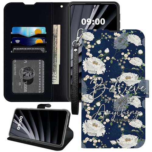 BWEGRHE Schutzhülle für iPhone 16 Pro, Bibelzitate, Blumen, PU-Leder, mit TPU-Kunststoff, Magnetschnalle, Ständer, mit Kreditkartenschlitz, Handschlaufe BWEGRHE Schutzhülle für iPhone 16 Pro, Bibelzitate, Blumen, PU-Leder, mit TPU-Kunststoff, Magnetschnalle, Ständer, mit Kreditkartenschlitz, Handschlaufe von BWEGRHE