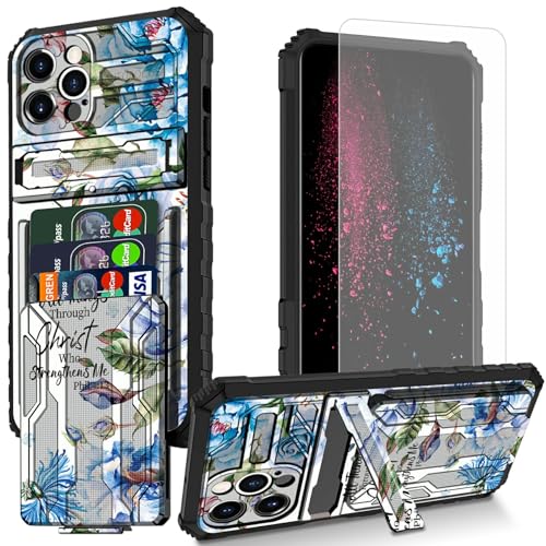 BWEGRHE Schutzhülle für iPhone 16 Pro, mit Displayschutzfolie, integrierter, abnehmbarer Kartenschlitz, Brieftaschen-Schutzhülle mit Ständer, stoßfeste Schutzhülle für iPhone 16 Pro, Bibelblau BWEGRHE Schutzhülle für iPhone 16 Pro, mit Displayschutzfolie, integrierter, abnehmbarer Kartenschlitz, Brieftaschen-Schutzhülle mit Ständer, stoßfeste Schutzhülle für iPhone 16 Pro, Bibelblau von BWEGRHE