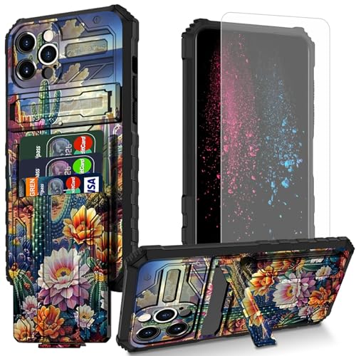 BWEGRHE Schutzhülle für iPhone 16 Pro Max, Kaktus-Paradies-Design, mit Displayschutzfolie, integrierter, abnehmbarer Kartenschlitz, Brieftaschen-Schutzhülle mit Ständer, stoßfeste Schutzhülle für BWEGRHE Schutzhülle für iPhone 16 Pro Max, Kaktus-Paradies-Design, mit Displayschutzfolie, integrierter, abnehmbarer Kartenschlitz, Brieftaschen-Schutzhülle mit Ständer, stoßfeste Schutzhülle für von BWEGRHE