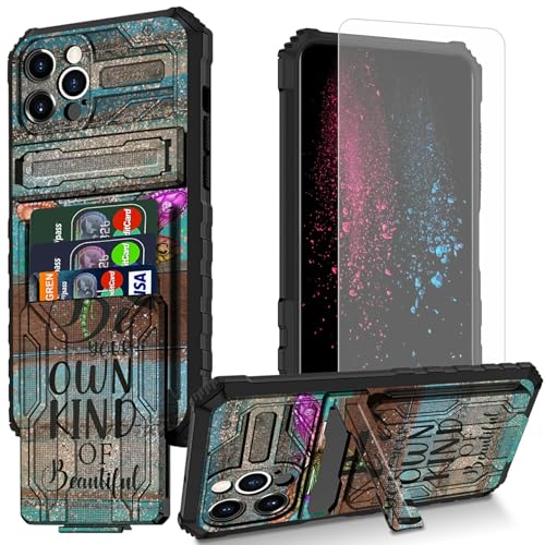 BWEGRHE Schutzhülle für iPhone 16 Pro Max mit Glitzer-Holz-Design und Displayschutzfolie, integrierter, abnehmbarer Kartenschlitz, Brieftaschen-Schutzhülle mit Ständer, stoßfeste Schutzhülle für BWEGRHE Schutzhülle für iPhone 16 Pro Max mit Glitzer-Holz-Design und Displayschutzfolie, integrierter, abnehmbarer Kartenschlitz, Brieftaschen-Schutzhülle mit Ständer, stoßfeste Schutzhülle für von BWEGRHE