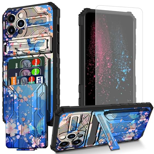 BWEGRHE Schutzhülle für iPhone 16 Pro mit Mondkirschbaum-Design, mit Displayschutzfolie, integrierter, abnehmbarer Kartenschlitz, Brieftaschen-Schutzhülle mit Ständer, stoßfeste Schutzhülle für iPhone BWEGRHE Schutzhülle für iPhone 16 Pro mit Mondkirschbaum-Design, mit Displayschutzfolie, integrierter, abnehmbarer Kartenschlitz, Brieftaschen-Schutzhülle mit Ständer, stoßfeste Schutzhülle für iPhone von BWEGRHE