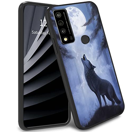 BWEGRHE Slim Case für TCL 30XE / TCL 30V 5G / T781S, für TCL 30 XE TPU Bumper Handyhülle mit Vollmond Wolf Nacht Muster Design, Weiche Gummi Silikon Schutzhülle für TCL 30V 5G BWEGRHE Slim Case für TCL 30XE / TCL 30V 5G / T781S, für TCL 30 XE TPU Bumper Handyhülle mit Vollmond Wolf Nacht Muster Design, Weiche Gummi Silikon Schutzhülle für TCL 30V 5G von BWEGRHE