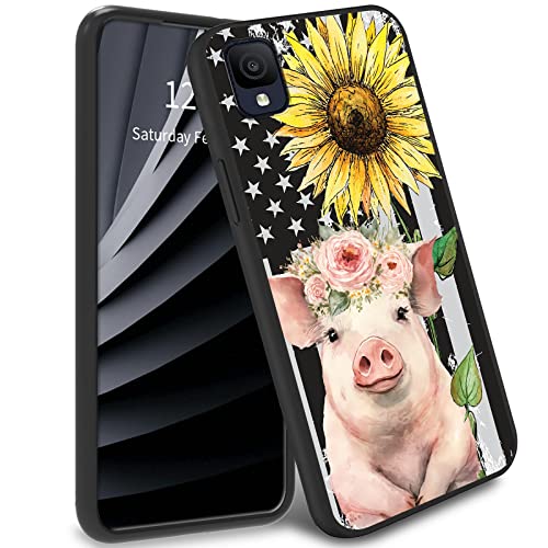 BWEGRHE TCL ION Z Schutzhülle für TCL Ion Z (5,5 Zoll), für TCL ION Z, TPU-Bumper mit Schweinefahne, Sonnenblumenmuster, weiches Gummi-Silikon, Rundumschutz von BWEGRHE