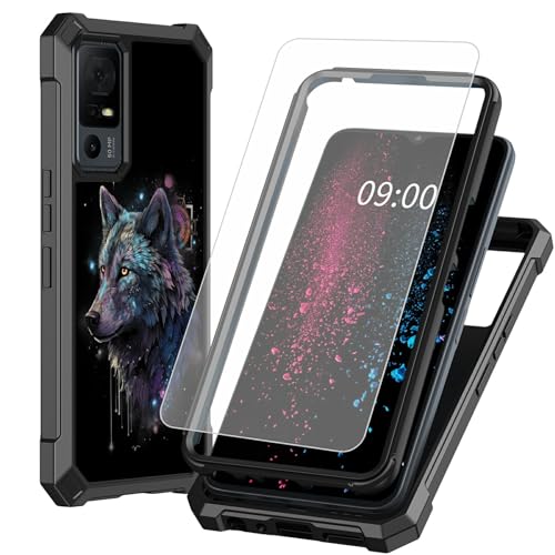 BWEGRHE Wolf-Design für TCL 40 XE 5G Handyhülle mit Displayschutzfolie aus gehärtetem Glas, 2-lagig, stoßfeste TPU-Ecke + integrierter Rahmen, Stoßfängerhülle für TCL 40 X 5G 17,1 cm (6,7 Zoll) BWEGRHE Wolf-Design für TCL 40 XE 5G Handyhülle mit Displayschutzfolie aus gehärtetem Glas, 2-lagig, stoßfeste TPU-Ecke + integrierter Rahmen, Stoßfängerhülle für TCL 40 X 5G 17,1 cm (6,7 Zoll) von BWEGRHE