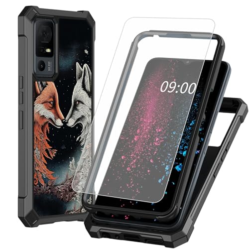 BWEGRHE Wolfs Design für TCL 40 XE 5G Handyhülle mit Displayschutzfolie aus gehärtetem Glas, 2-lagig, stoßfeste TPU-Ecke + integrierter Rahmen, Stoßfängerhülle für TCL 40 X 5G 17,1 cm (6,7 Zoll) BWEGRHE Wolfs Design für TCL 40 XE 5G Handyhülle mit Displayschutzfolie aus gehärtetem Glas, 2-lagig, stoßfeste TPU-Ecke + integrierter Rahmen, Stoßfängerhülle für TCL 40 X 5G 17,1 cm (6,7 Zoll) von BWEGRHE