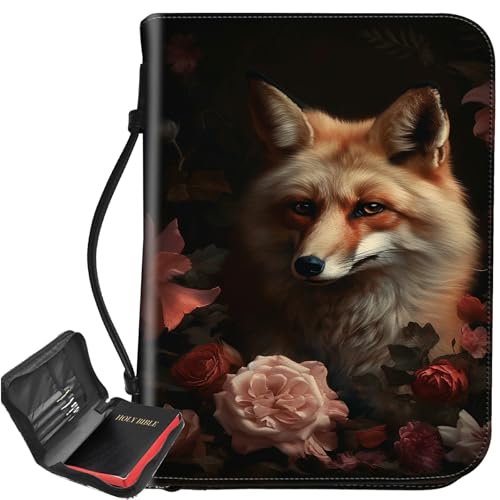 Bibelhülle mit Fuchs-Blumen, großer Bibelschutz, Tragegriff, Bibel-Tragetasche mit Reißverschluss und Innentaschen, christliches Geschenk für Männer und Frauen Bibelhülle mit Fuchs-Blumen, großer Bibelschutz, Tragegriff, Bibel-Tragetasche mit Reißverschluss und Innentaschen, christliches Geschenk für Männer und Frauen von BWEGRHE