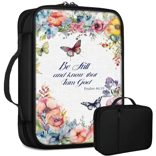 Bibeltasche mit Frühlingsblumen, große Bibeltasche, Abdeckung für Damen und Herren, multifunktionale Kirchentasche, Bibelschutz mit Griff, Reißverschlusstasche, christliches Geschenk, Bibelstudium Bibeltasche mit Frühlingsblumen, große Bibeltasche, Abdeckung für Damen und Herren, multifunktionale Kirchentasche, Bibelschutz mit Griff, Reißverschlusstasche, christliches Geschenk, Bibelstudium von BWEGRHE