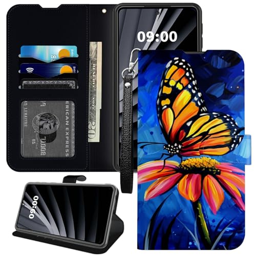 Daisy Butterfly Schutzhülle für Moto Edge 5G UW/Edge 2021, Handgelenkschlaufe, PU-Leder, TPU-Innenhülle, Magnetschnalle, Kickstand Cover mit Kreditkartenfach Daisy Butterfly Schutzhülle für Moto Edge 5G UW/Edge 2021, Handgelenkschlaufe, PU-Leder, TPU-Innenhülle, Magnetschnalle, Kickstand Cover mit Kreditkartenfach von BWEGRHE