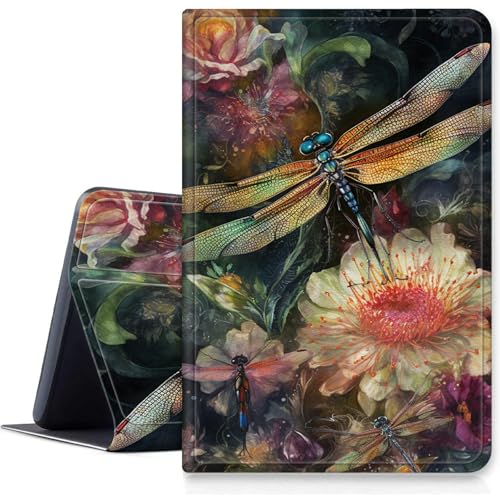 Dragonfly Schöne Schutzhülle für iPad Pro 11 Zoll (Modell 2024, 5. Generation), stoßfest, PU-Leder, klappbar, verstellbarer Ständer, mit automatischer Sleep/Wake-Funktion, für iPad Pro 5. Generation von BWEGRHE
