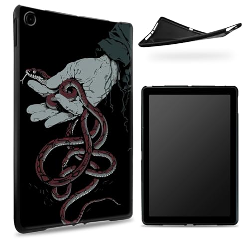Entworfen für Samsung Galaxy Tab A8 26,7 cm (10,5 Zoll) 2022 Modell (SM-X200/X205/X207), matte TPU-Gummi-Rückseite mit roter Schlange, schlanke, weiche Silikon-Schutzhülle von BWEGRHE
