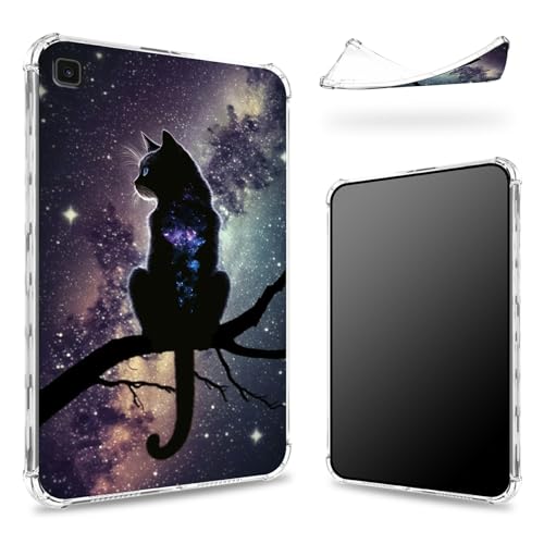 Entworfen für Samsung Galaxy Tab S6 Lite 10,4 Zoll 2022/2020, transparente Rückseite mit Katzennebel, schlanke, weiche TPU-Eckenschutz, stoßfeste Stoßdämpferabdeckung Entworfen für Samsung Galaxy Tab S6 Lite 10,4 Zoll 2022/2020, transparente Rückseite mit Katzennebel, schlanke, weiche TPU-Eckenschutz, stoßfeste Stoßdämpferabdeckung von BWEGRHE
