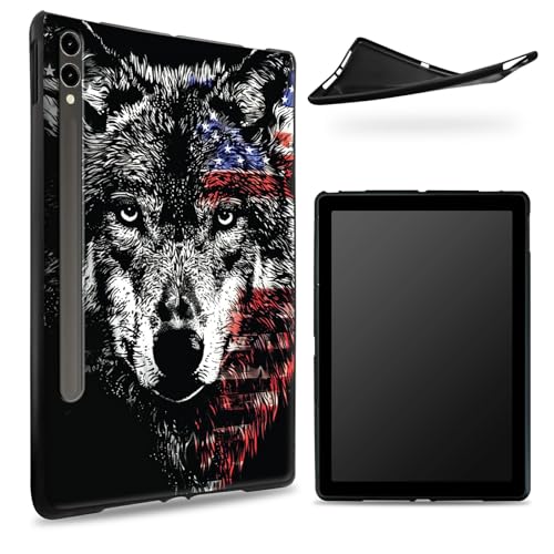 Entworfen für Samsung Galaxy Tab S7/S8 SM -X700/X706/T870/T875/T878 Hülle, matte TPU-Gummi-Rückseite mit amerikanischer Wolf-Flagge, schlanke Gummi-Schutzhülle aus weichem Silikon mit S-Stifthalter Entworfen für Samsung Galaxy Tab S7/S8 SM -X700/X706/T870/T875/T878 Hülle, matte TPU-Gummi-Rückseite mit amerikanischer Wolf-Flagge, schlanke Gummi-Schutzhülle aus weichem Silikon mit S-Stifthalter von BWEGRHE