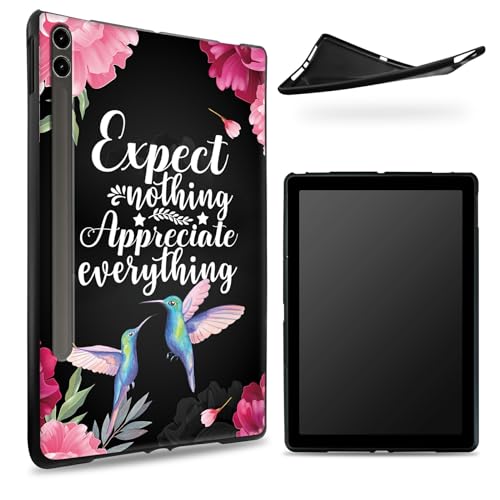 Entworfen für Samsung Galaxy Tab S8 Plus 2022 / S7 FE 2021 / S7 Plus 2020 12,5 Zoll Hülle, matte TPU-Gummi-Rückseite mit Humingbir-Blume, schlanke Gummi-weiche Silikonhülle mit S-Stifthalter Entworfen für Samsung Galaxy Tab S8 Plus 2022 / S7 FE 2021 / S7 Plus 2020 12,5 Zoll Hülle, matte TPU-Gummi-Rückseite mit Humingbir-Blume, schlanke Gummi-weiche Silikonhülle mit S-Stifthalter von BWEGRHE