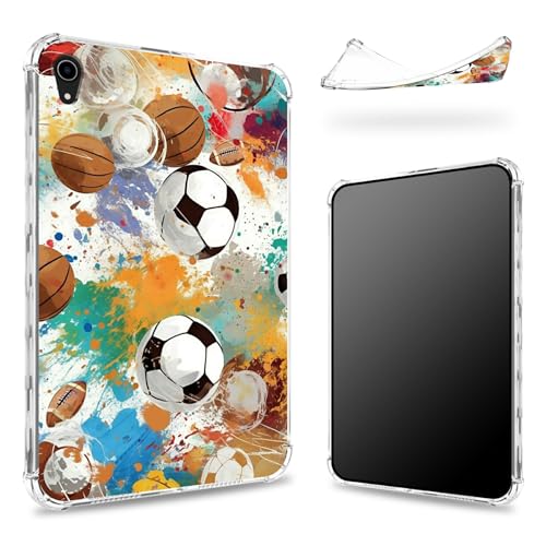 Entworfen für iPad Air 5. Generation 2022 / iPad Air 4. Generation 2020, 27,7 cm (11 Zoll), transparente Rückseite mit Fußbällen, schlanke, weiche TPU-Eckenschutz, stoßfeste Stoßdämpferabdeckung von BWEGRHE