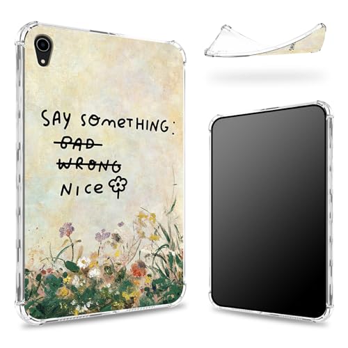 Entworfen für iPad Mini 6 21,1 cm (8,3 Zoll) 2021 Mini 6. Generation, transparente Rückseite mit Smething Nice, schlanke, weiche TPU-Eckenschutz, stoßfeste Stoßdämpferabdeckung von BWEGRHE