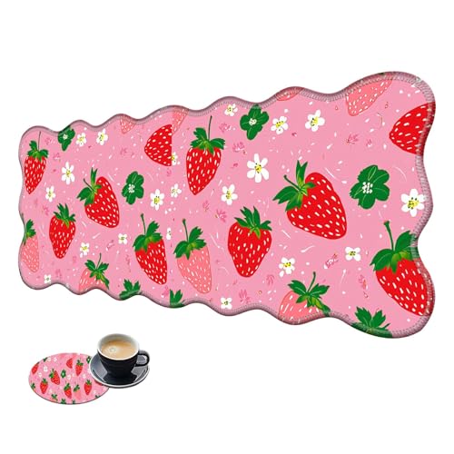 Extra großes Gaming-Mauspad, XL-Schreibtischunterlage (31,5 x 11,8 cm) mit genähten Kanten, rutschfestes, erweitertes Mauspad, Tastatur-Mauspad, weiche lange Schreibtischunterlage für Gaming und Büro von BWEGRHE