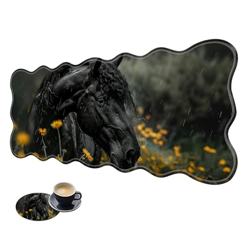 Extra großes Gaming-Mauspad, XL-Schreibtischunterlage (31,5 x 11,8 cm) mit genähten Kanten, rutschfestes, verlängertes Mauspad, Tastatur-Mauspad, weiche, lange Schreibtischunterlage für Gaming und von BWEGRHE