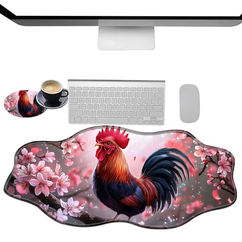 Extra großes Gaming-Mauspad, XXL-Schreibtischunterlage (35,4 x 15,7 cm) mit genähten Kanten, rutschfestes, erweitertes Mauspad, Tastatur-Mauspad, weiche, lange Schreibtischunterlage für Gaming und von BWEGRHE