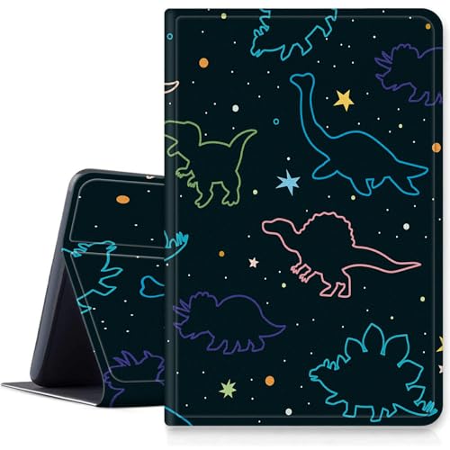 Fun Dinosaurs Hülle für Samsung Galaxy Tab A8 10.5 Zoll 2022, Stoßfeste PU Leder Klappständer Slim Case mit Auto Sleep/Wake für Galaxy Tab A8 2022 Modell SM-X200/X205/X207 von BWEGRHE