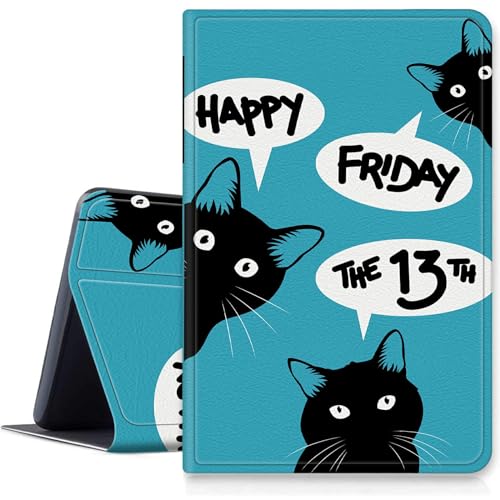Happy Friday Schutzhülle für Kindle Fire HD 10 & 10 Plus Tablet (11. Generation, Version 2021), PU-Leder, Klappständer, mit mehreren Betrachtungswinkeln, automatischer Schlaf- und Wachmodus von BWEGRHE