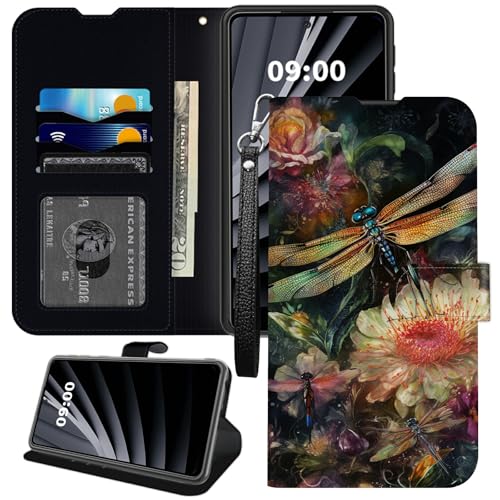Libellen-Schutzhülle für Moto G85/S50 Neo, PU-Leder mit TPU-Kunststoff, Magnetschnalle, Ständer, mit Kreditkartenschlitz, Handschlaufe Libellen-Schutzhülle für Moto G85/S50 Neo, PU-Leder mit TPU-Kunststoff, Magnetschnalle, Ständer, mit Kreditkartenschlitz, Handschlaufe von BWEGRHE