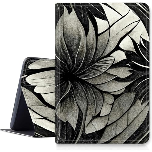 Lotus-Schutzhülle für iPad Pro 13 Zoll M4 2024, stoßfest, PU-Leder, klappbar, verstellbarer Ständer, mit automatischer Sleep/Wake-Funktion, für iPad Pro M4 2024, Schwarz / Weiß Lotus-Schutzhülle für iPad Pro 13 Zoll M4 2024, stoßfest, PU-Leder, klappbar, verstellbarer Ständer, mit automatischer Sleep/Wake-Funktion, für iPad Pro M4 2024, Schwarz / Weiß von BWEGRHE
