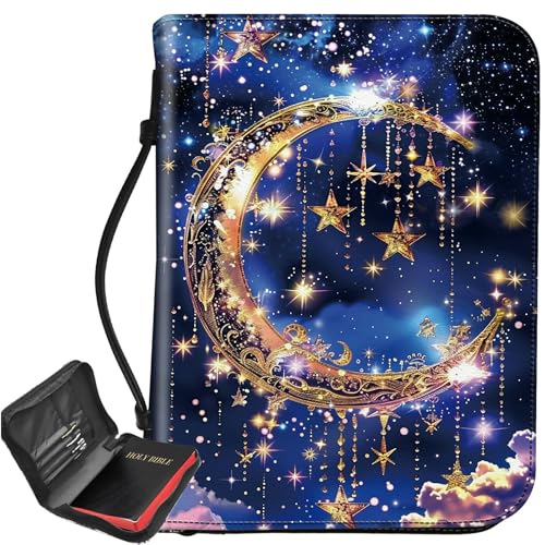 Moon Dreamcatcher Bibelhülle, großer Bibelschutz, Trage-Bibel-Tragetasche mit Reißverschluss und Innentaschen, christliches Geschenk für Männer und Frauen Moon Dreamcatcher Bibelhülle, großer Bibelschutz, Trage-Bibel-Tragetasche mit Reißverschluss und Innentaschen, christliches Geschenk für Männer und Frauen von BWEGRHE