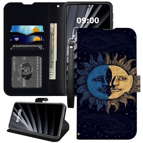 Moon Sun Gothic Wallet Case für Google Pixel 9 Pro, PU-Leder mit TPU-Innenhülle, Flip-Magnetschnalle, Kickstand Cover mit Kreditkartenschlitz, Handschlaufe Moon Sun Gothic Wallet Case für Google Pixel 9 Pro, PU-Leder mit TPU-Innenhülle, Flip-Magnetschnalle, Kickstand Cover mit Kreditkartenschlitz, Handschlaufe von BWEGRHE