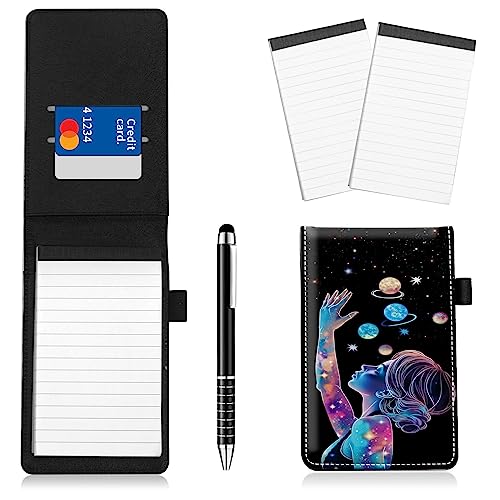 Notizblockhalter im Taschenformat, PU-Leder, Mini-Notizblöcke, Einband mit 2 kleinen Notizblöcken und Eingabestift, 13,7 x 8,6 cm, für Büro, Reporter, Polizei, Nachrichten, Studenten, Weltraumnebel Notizblockhalter im Taschenformat, PU-Leder, Mini-Notizblöcke, Einband mit 2 kleinen Notizblöcken und Eingabestift, 13,7 x 8,6 cm, für Büro, Reporter, Polizei, Nachrichten, Studenten, Weltraumnebel von BWEGRHE
