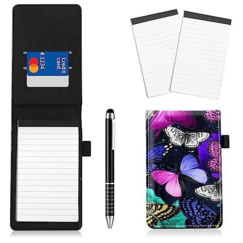Notizblockhalter im Taschenformat, PU-Leder, Mini-Notizblöcke, Einband mit 2 kleinen Notizblöcken und Eingabestift, 13,7 x 8,6 cm, für Büro, Reporter, Polizei, Nachrichten, Studenten, Farbe Notizblockhalter im Taschenformat, PU-Leder, Mini-Notizblöcke, Einband mit 2 kleinen Notizblöcken und Eingabestift, 13,7 x 8,6 cm, für Büro, Reporter, Polizei, Nachrichten, Studenten, Farbe von BWEGRHE