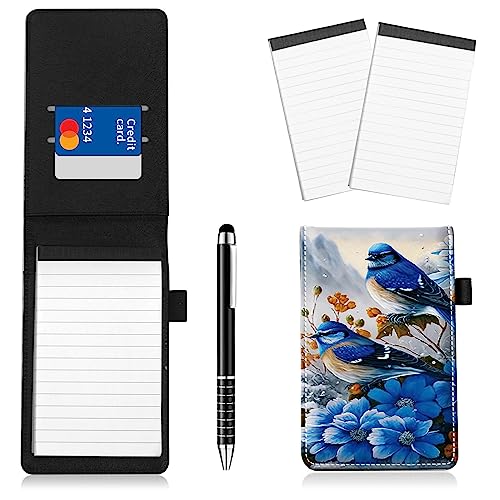 Notizblockhalter im Taschenformat, PU-Leder, Mini-Notizblöcke, Einband mit 2 kleinen Notizblöcken und Eingabestift, 13,7 x 8,6 cm, für Büro, Reporter, Polizei, Nachrichten, Studenten, niedliche Notizblockhalter im Taschenformat, PU-Leder, Mini-Notizblöcke, Einband mit 2 kleinen Notizblöcken und Eingabestift, 13,7 x 8,6 cm, für Büro, Reporter, Polizei, Nachrichten, Studenten, niedliche von BWEGRHE