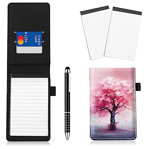Notizblockhalter im Taschenformat, PU-Leder, Mini-Notizblöcke, Einband mit 2 kleinen Notizblöcken und Eingabestift, 13,7 x 8,6 cm, für Büro, Reporter, Polizei, Nachrichten, Studenten Notizblockhalter im Taschenformat, PU-Leder, Mini-Notizblöcke, Einband mit 2 kleinen Notizblöcken und Eingabestift, 13,7 x 8,6 cm, für Büro, Reporter, Polizei, Nachrichten, Studenten von BWEGRHE